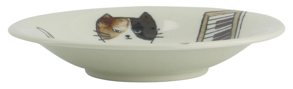 Neko Maruke Cat tallerken, brun/sort - Ø16 cm